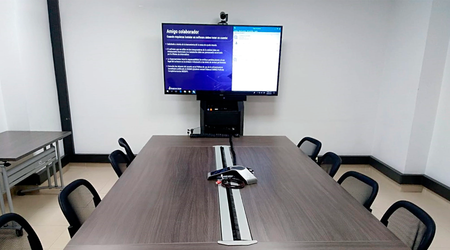 mueble metalico para videoconferencias de manera facil y sencilla
